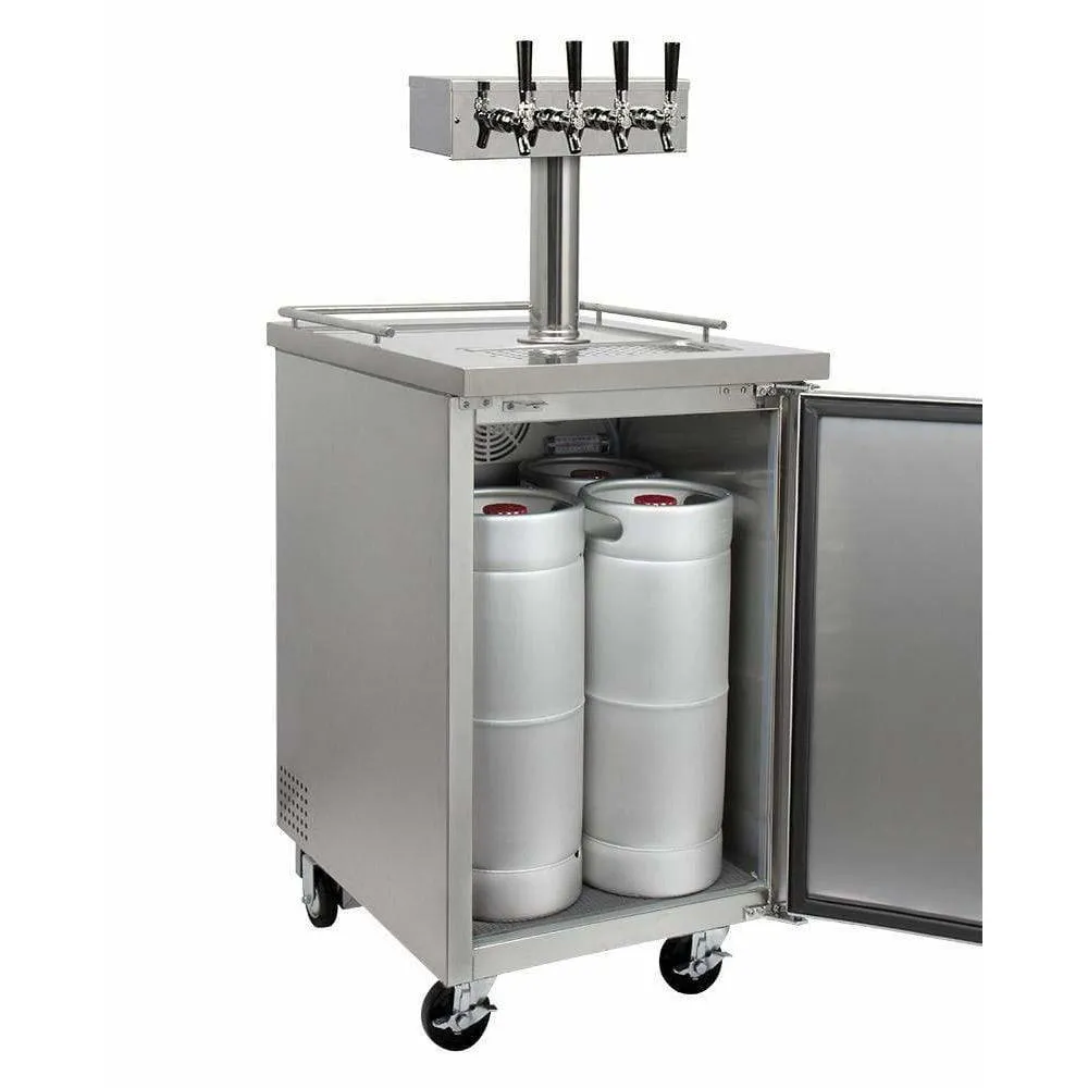 Kegco 24" Wide Four Tap All Stainless Steel Kegerator XCK-1S-4