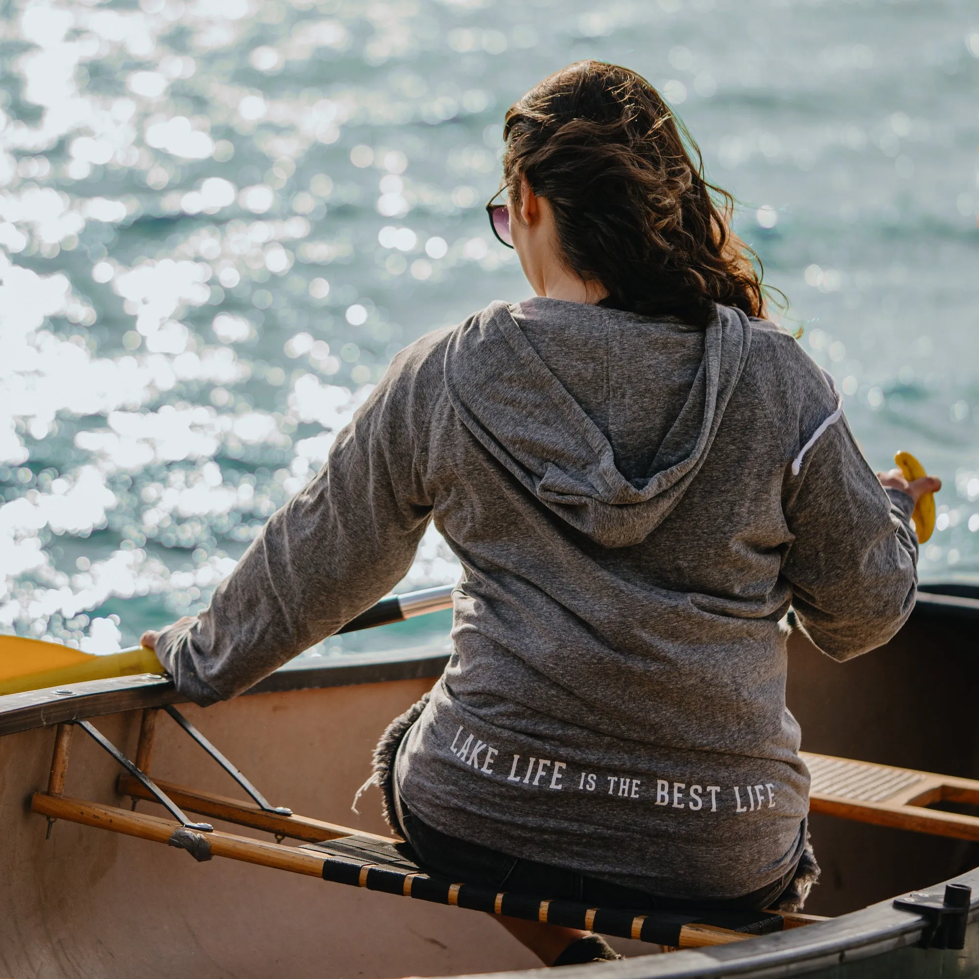 Lake Life Heather Gray Unisex Hooded Sweatshirt