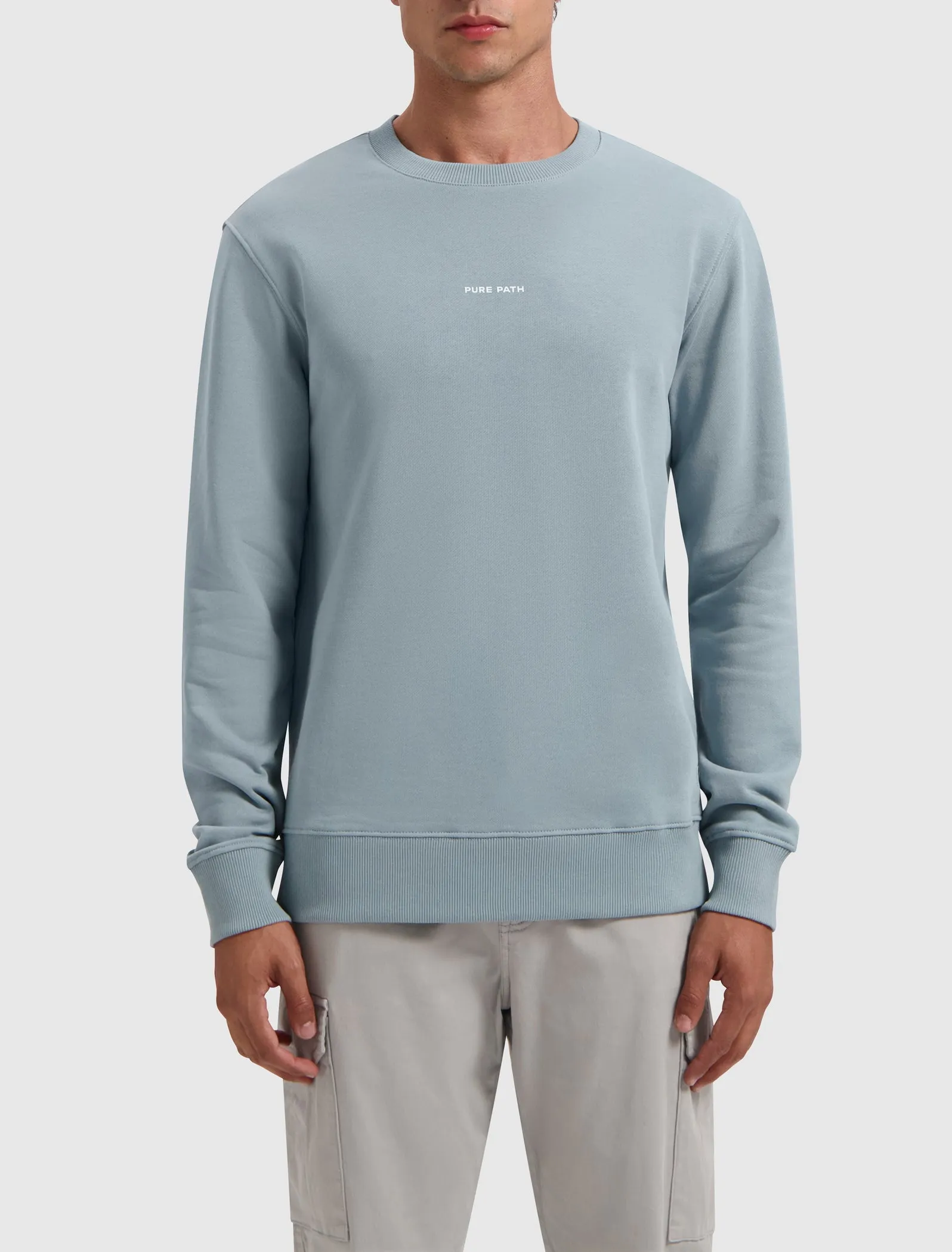 Liquid Metal Logo Sweater | Blue Grey