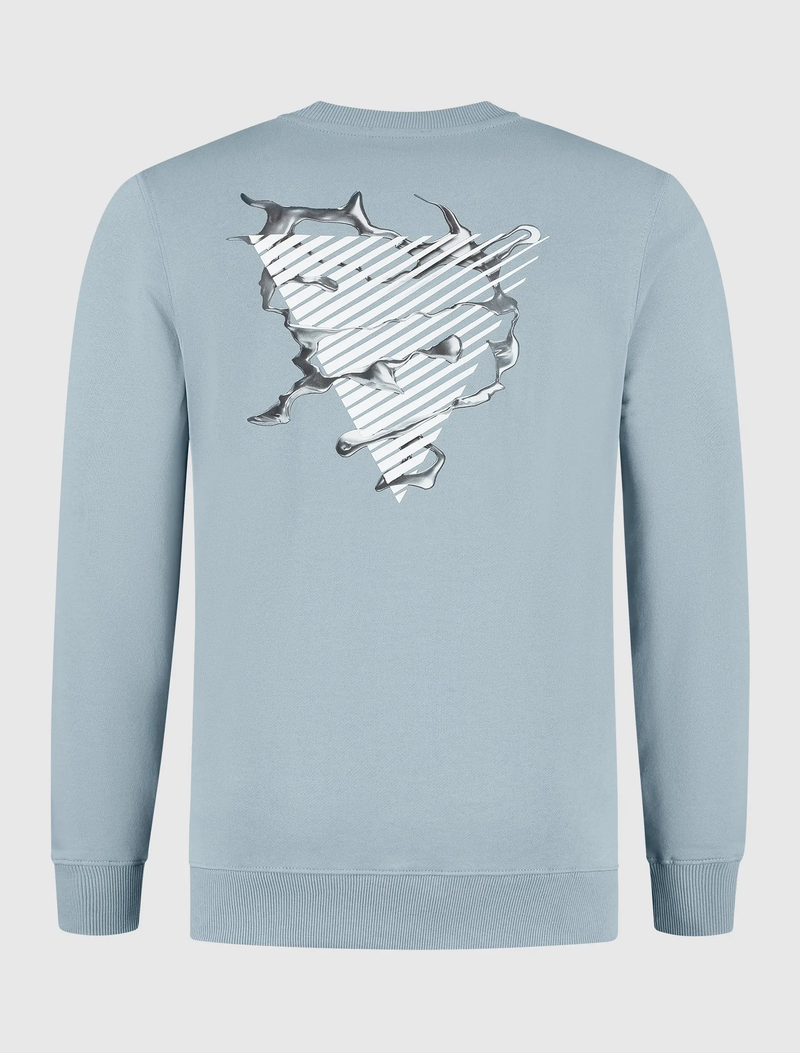 Liquid Metal Logo Sweater | Blue Grey