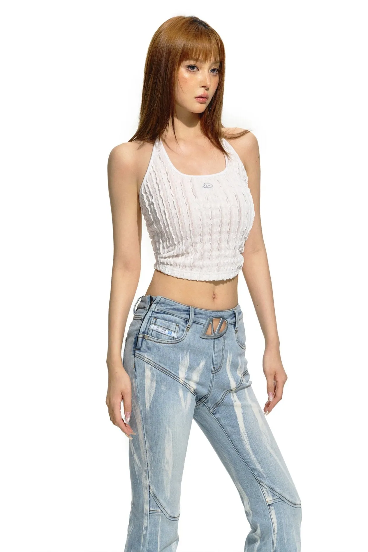 Lost of Focus Halter Neck Top