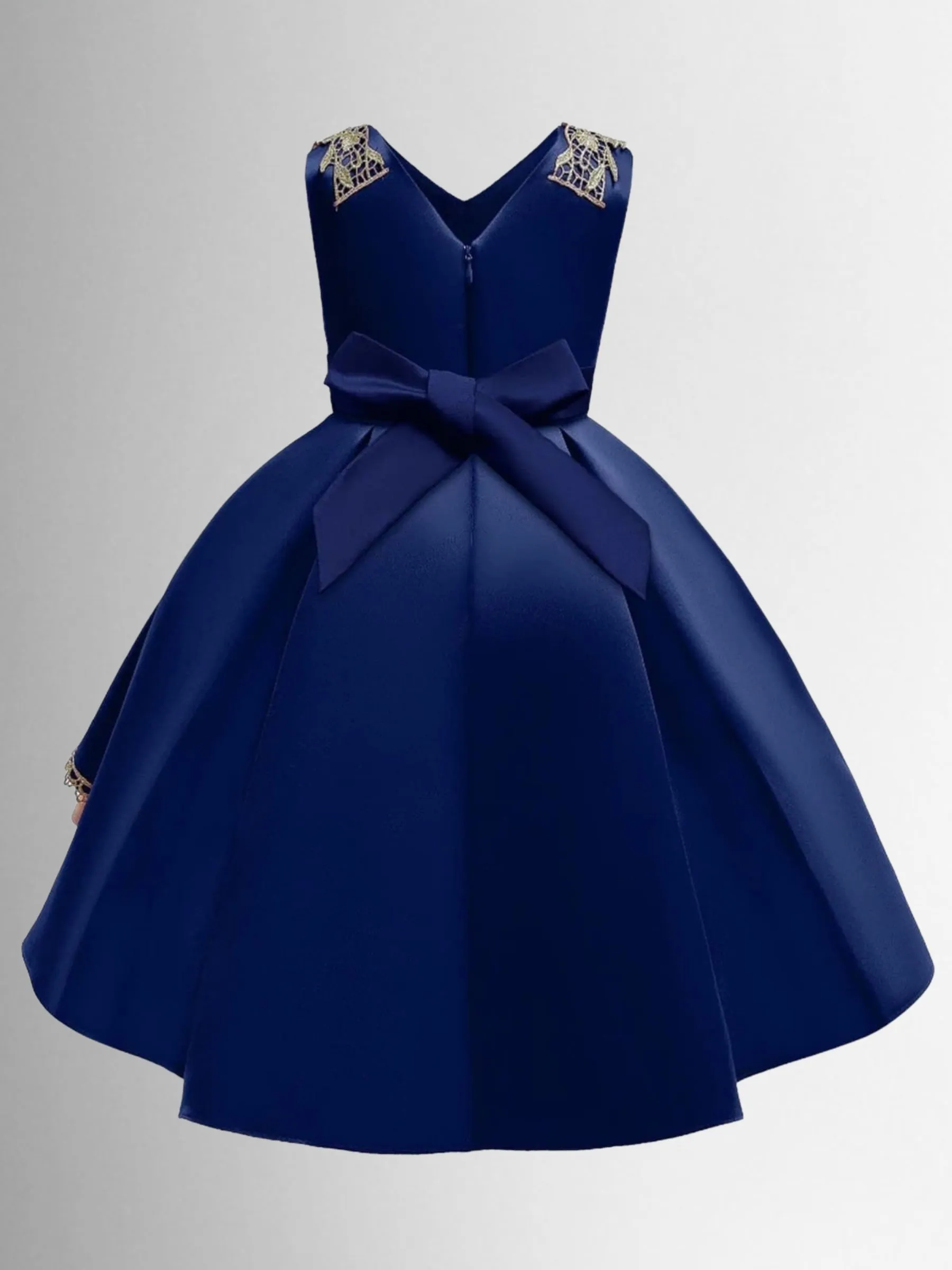 Lovely Night Blue Embroidered Holiday Dress