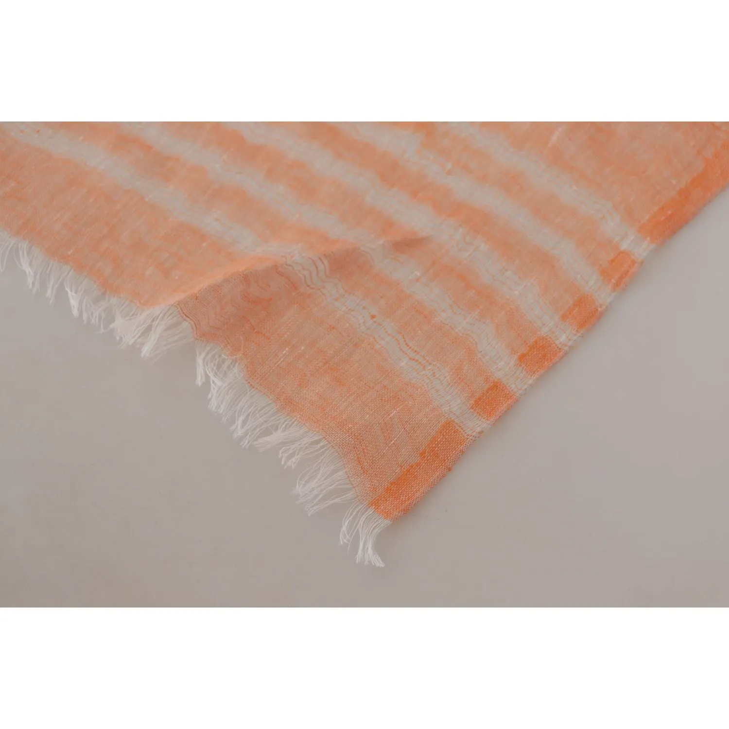 Malo Elegant Orange Linen Shawl Wrap Scarf