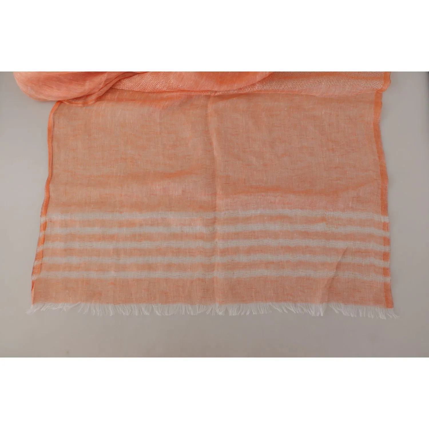 Malo Elegant Orange Linen Shawl Wrap Scarf