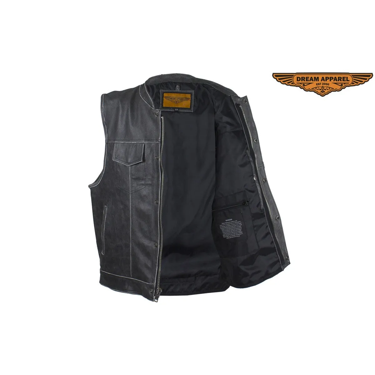 Men's Gray Motorcycle Club Vest