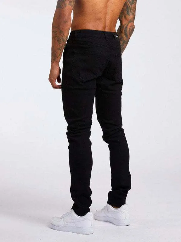 Men's solid slim fit basic skinny jeans