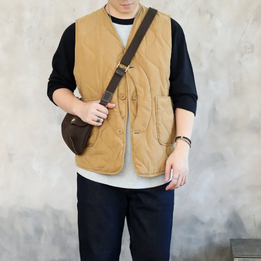 Men's V-neck Quilted Vest