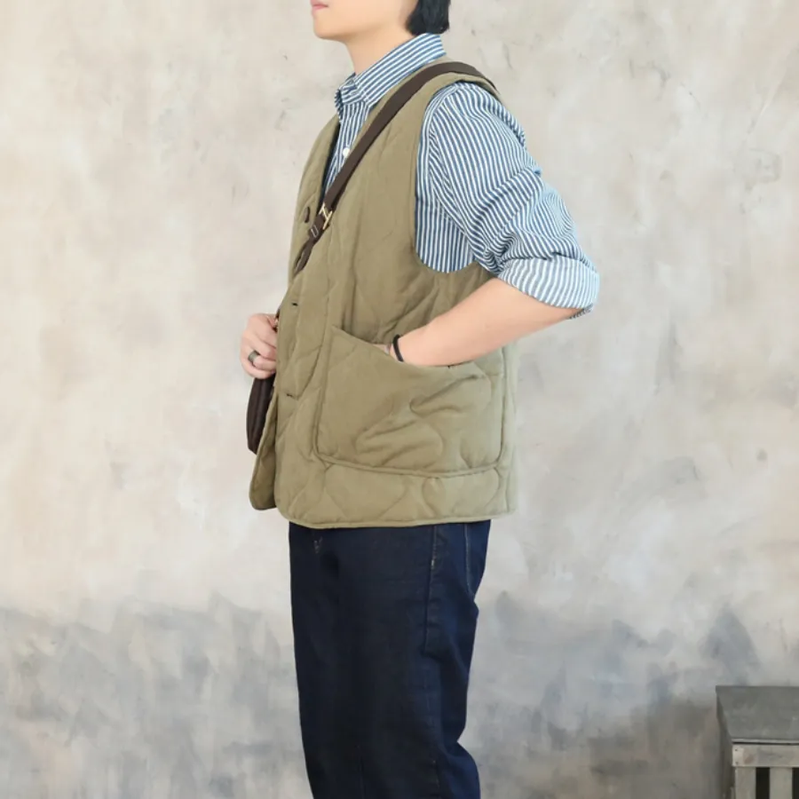 Men's V-neck Quilted Vest