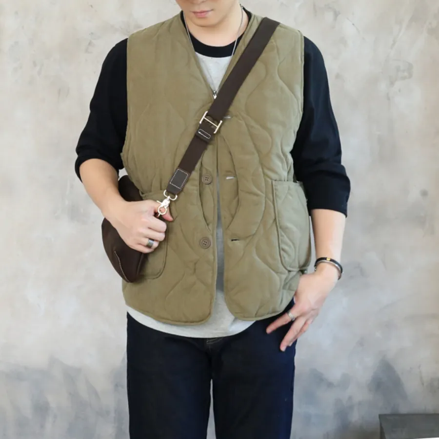 Men's V-neck Quilted Vest