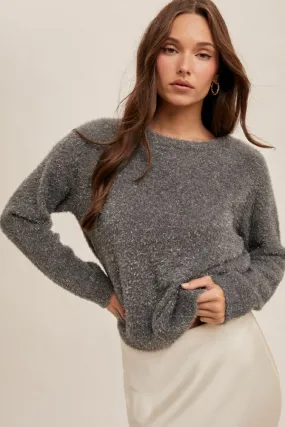 Metallic Eyelash Sweater