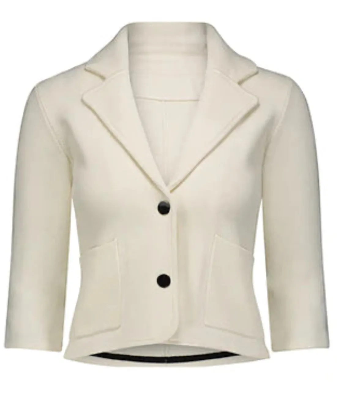 Minnie Rose Cotton Blend Shrunken Blazer White