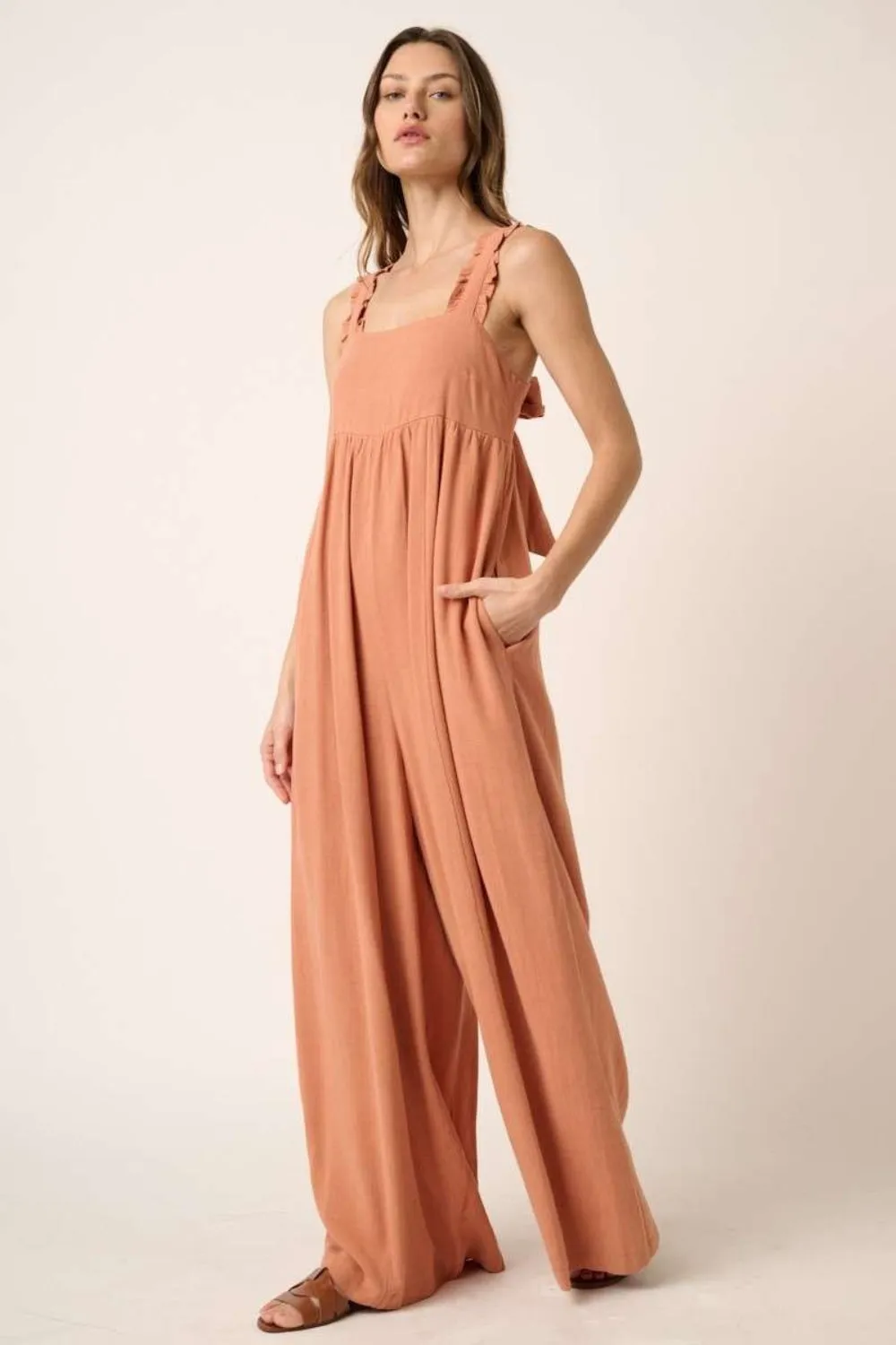 Mittoshop Sleeveless Wide Leg Jumpsuit