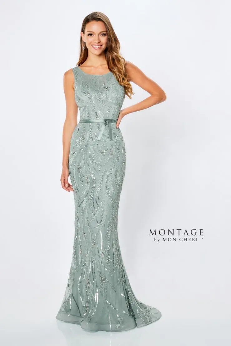 MONTAGE by Mon Cheri Style 221965 Evening Dress - Midnight Blue or Sage Green