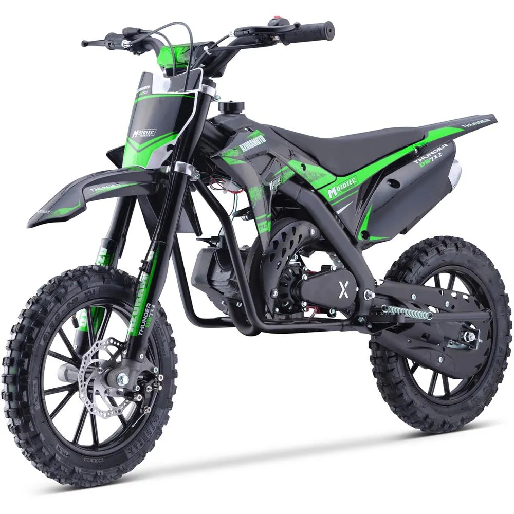 MotoTec Thunder 50cc 2.4HP 2 Stroke Kids Gas Powered Dirt Bike