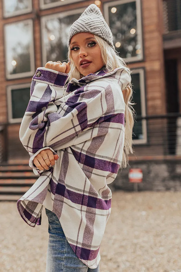 Mulled Cider Plaid Jacket In Purple