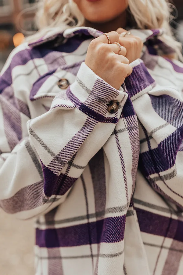 Mulled Cider Plaid Jacket In Purple