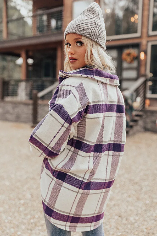 Mulled Cider Plaid Jacket In Purple