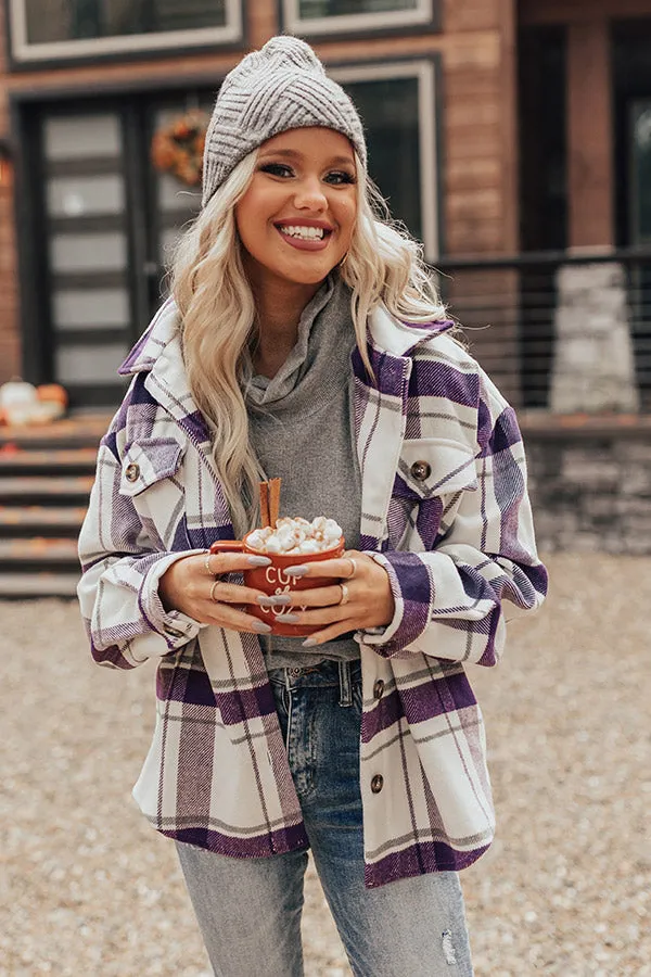 Mulled Cider Plaid Jacket In Purple