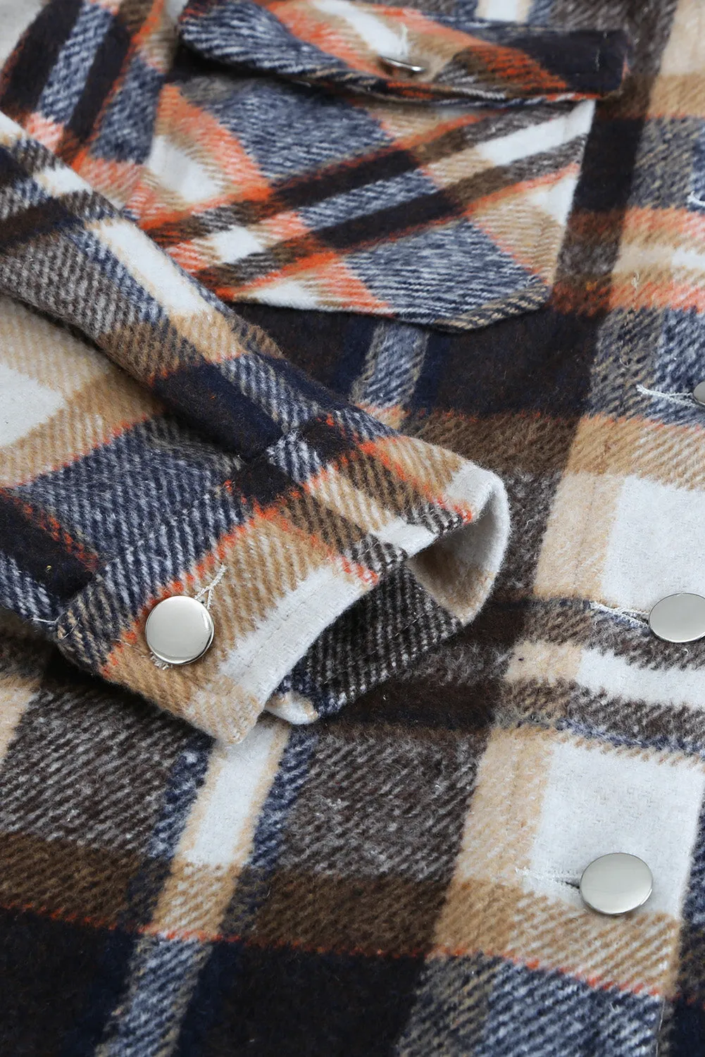 Multicolor Plaid Casual Button Up Flannel Shacket