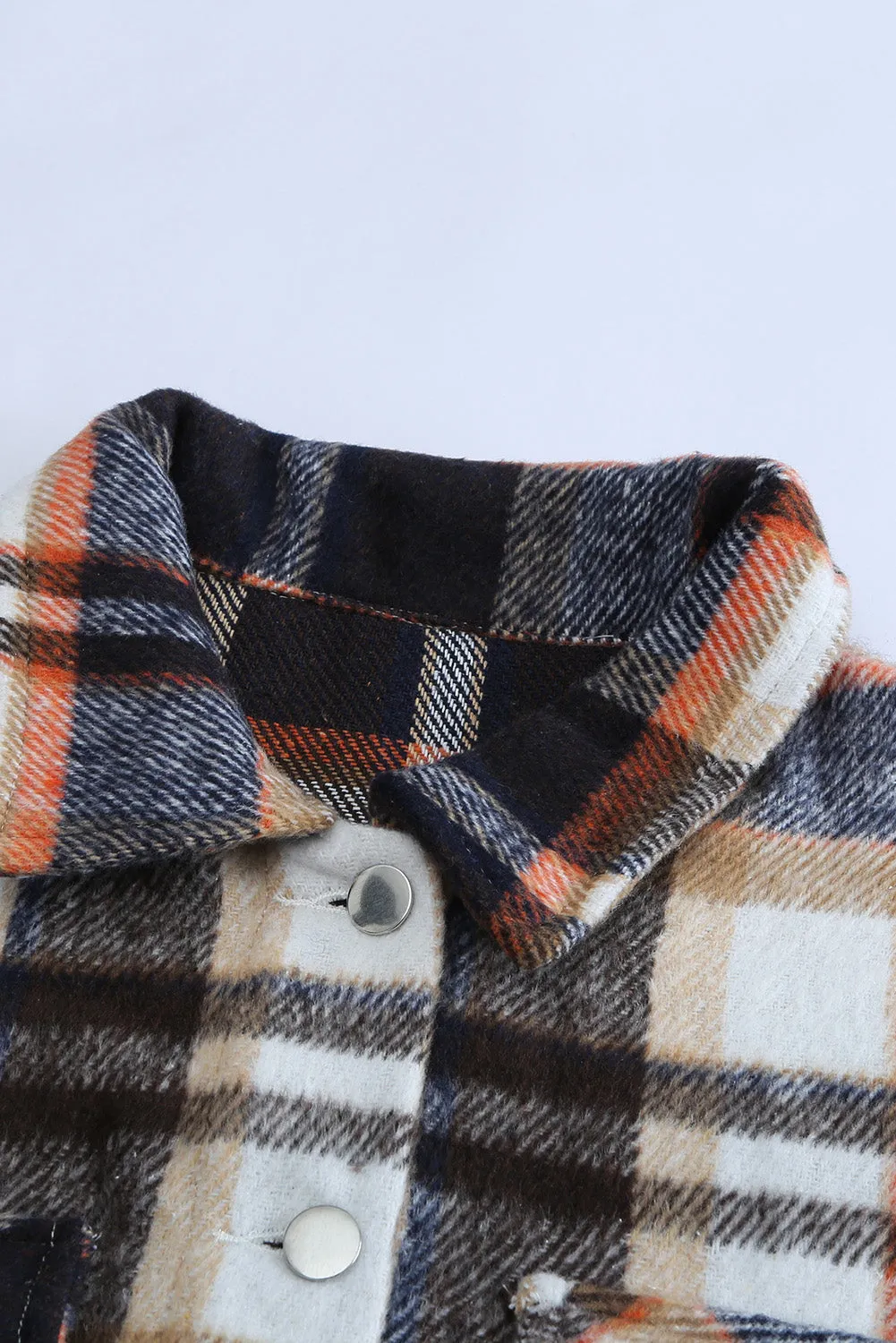 Multicolor Plaid Casual Button Up Flannel Shacket