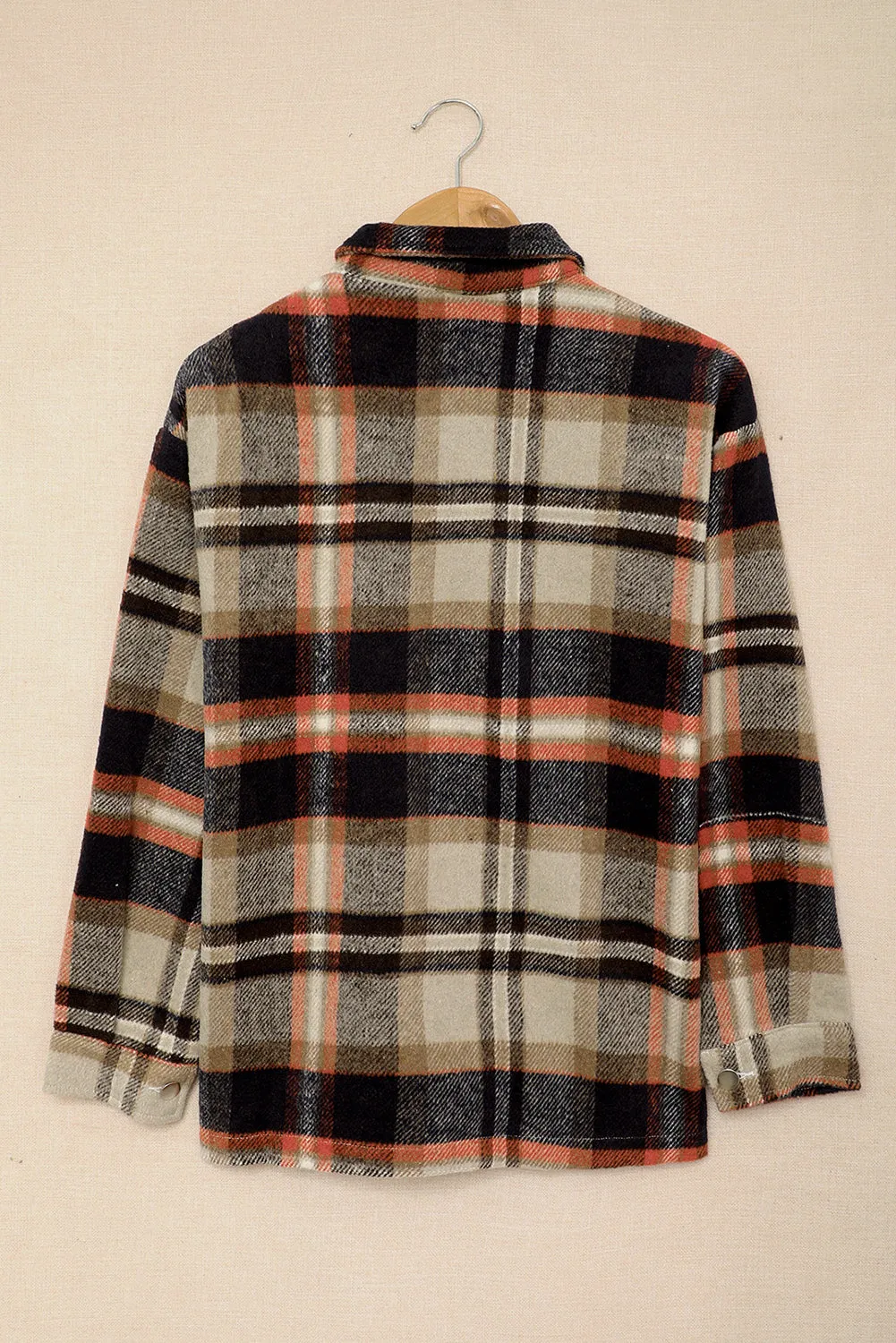 Multicolor Plaid Casual Button Up Flannel Shacket