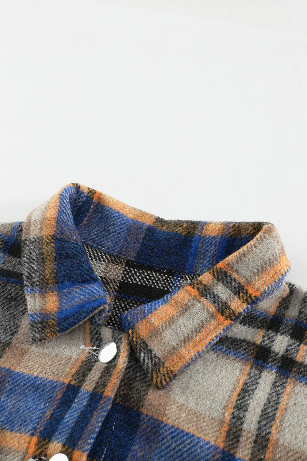 Multicolor Plaid Casual Button Up Flannel Shacket