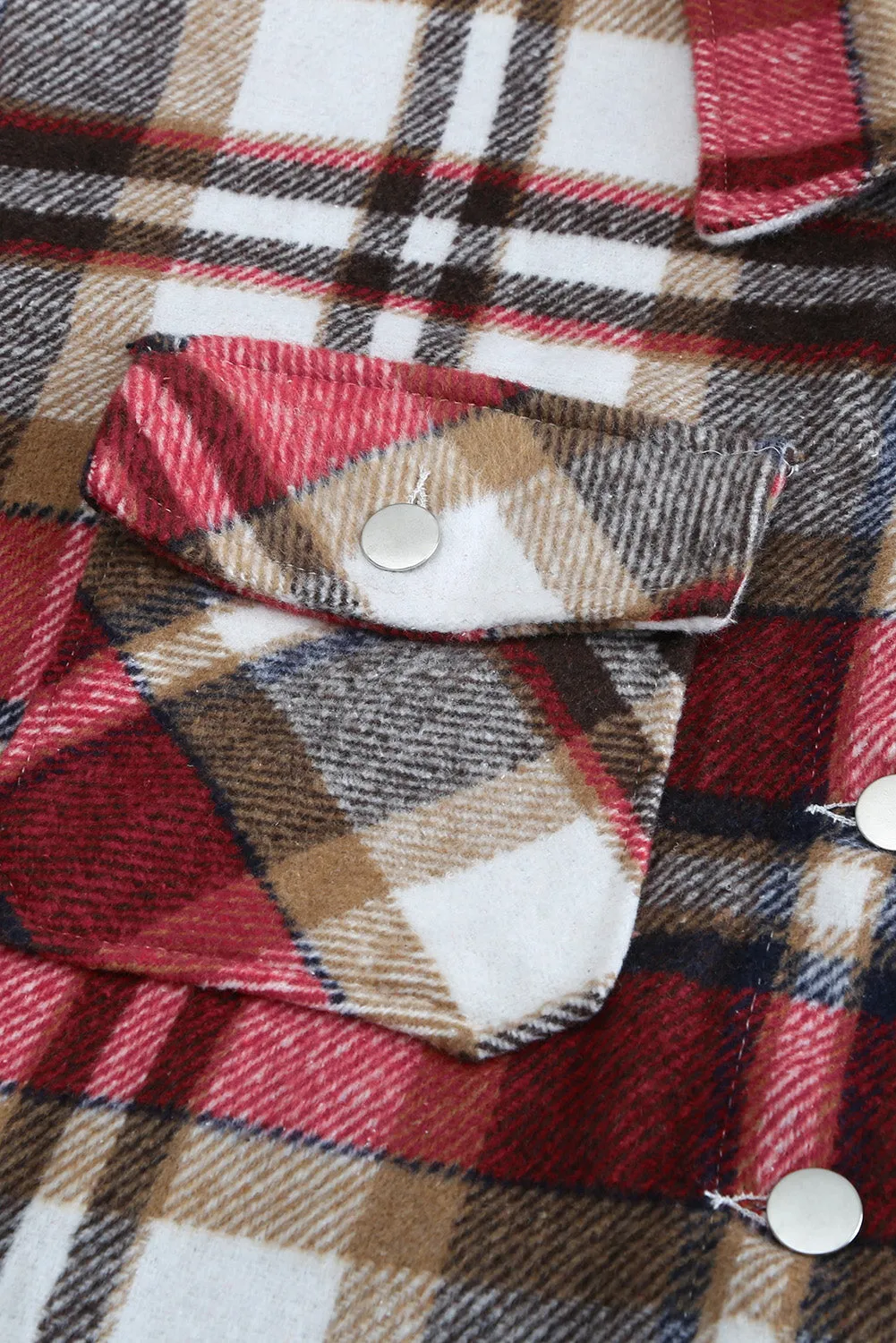 Multicolor Plaid Casual Button Up Flannel Shacket