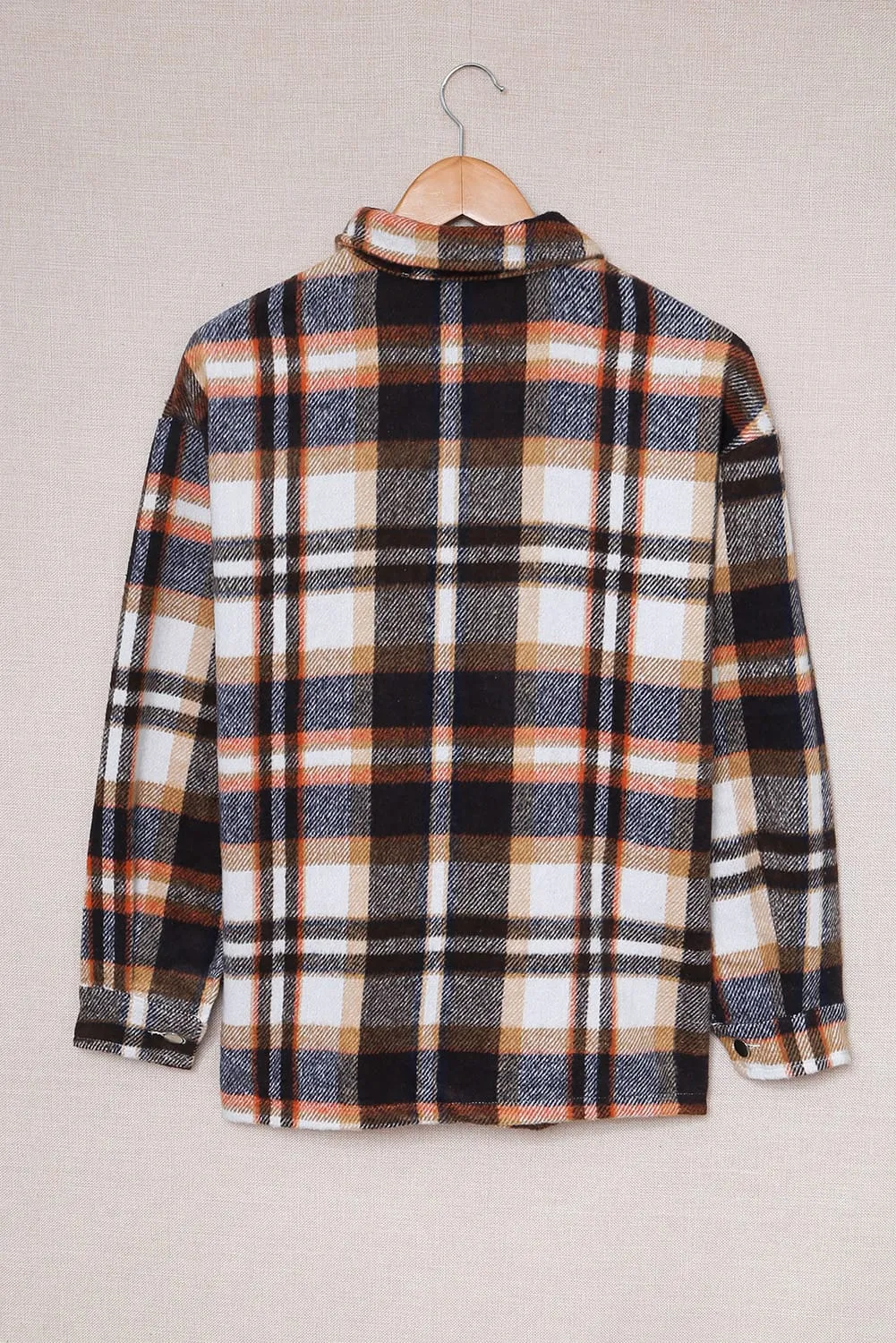 Multicolor Plaid Casual Button Up Flannel Shacket