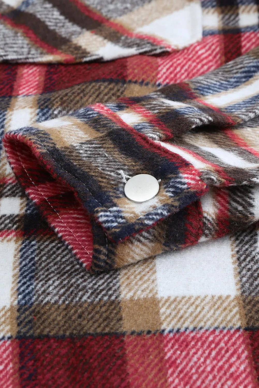 Multicolor Plaid Casual Button Up Flannel Shacket