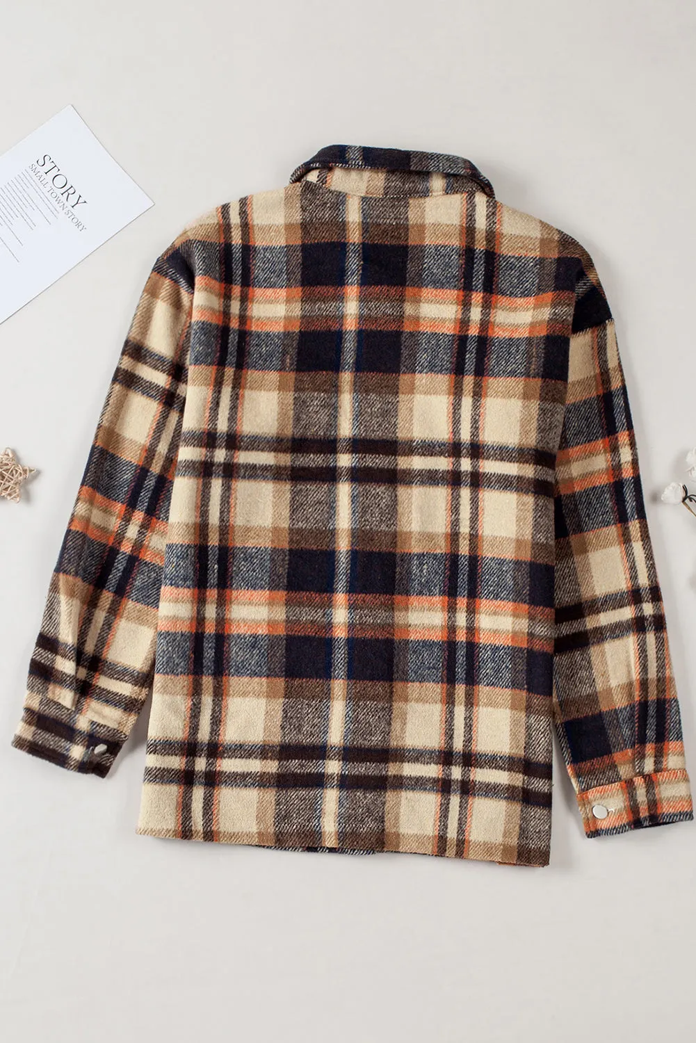 Multicolor Plaid Casual Button Up Flannel Shacket