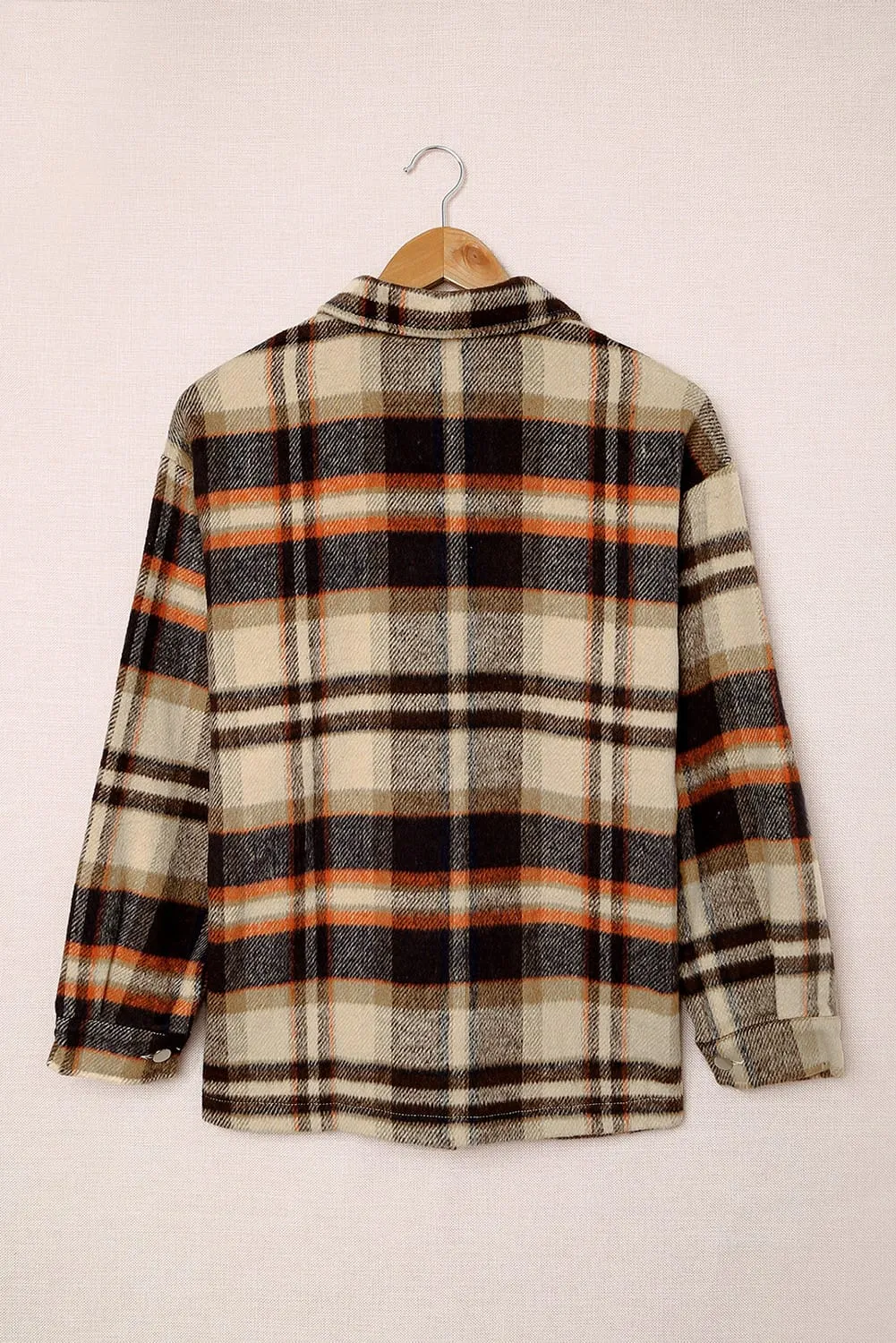 Multicolor Plaid Casual Button Up Flannel Shacket