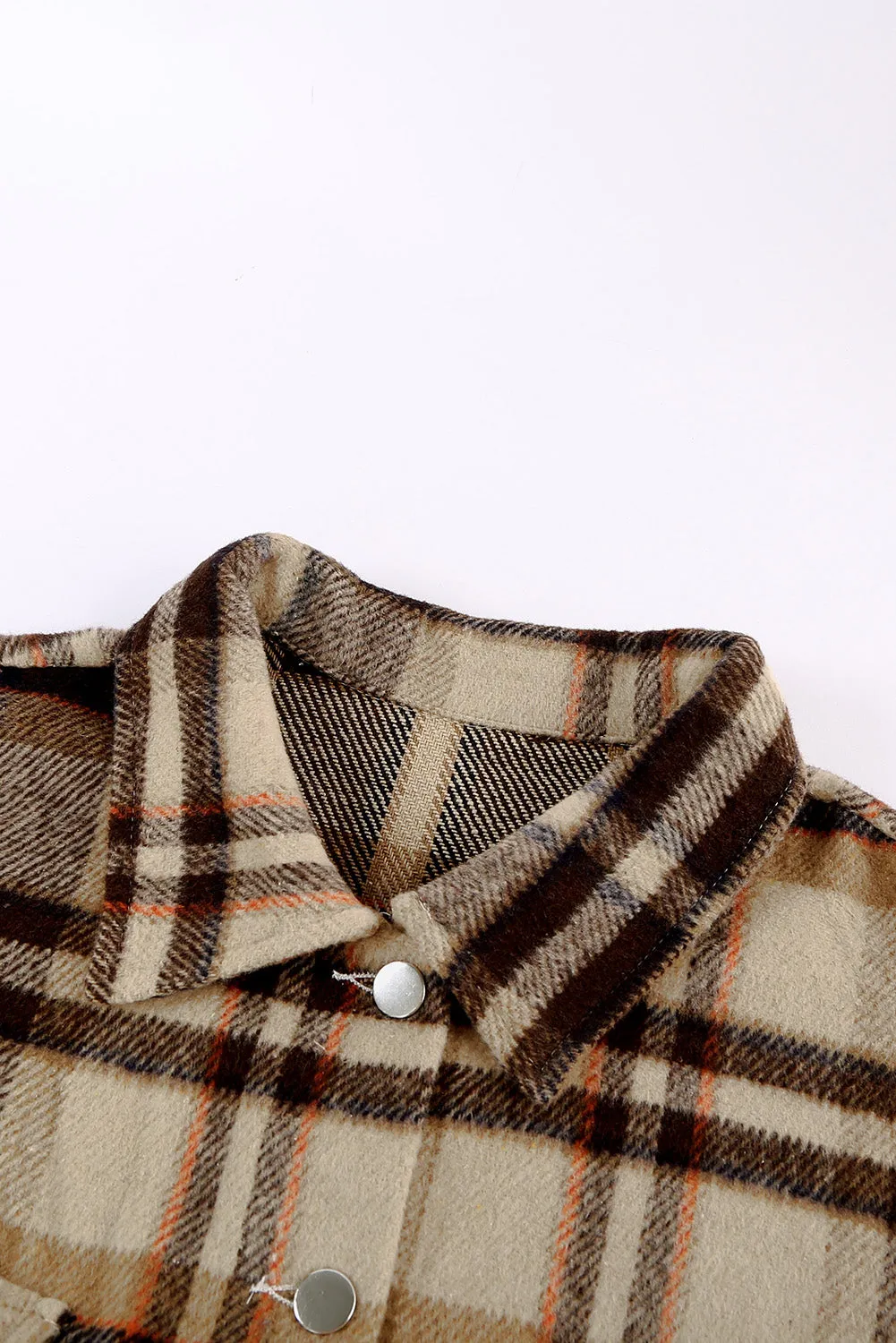 Multicolor Plaid Casual Button Up Flannel Shacket