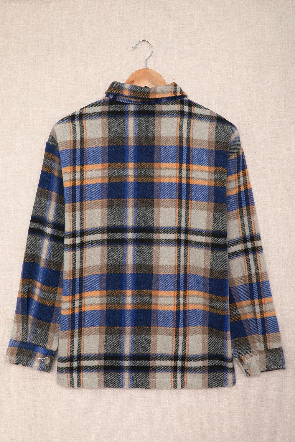 Multicolor Plaid Casual Button Up Flannel Shacket