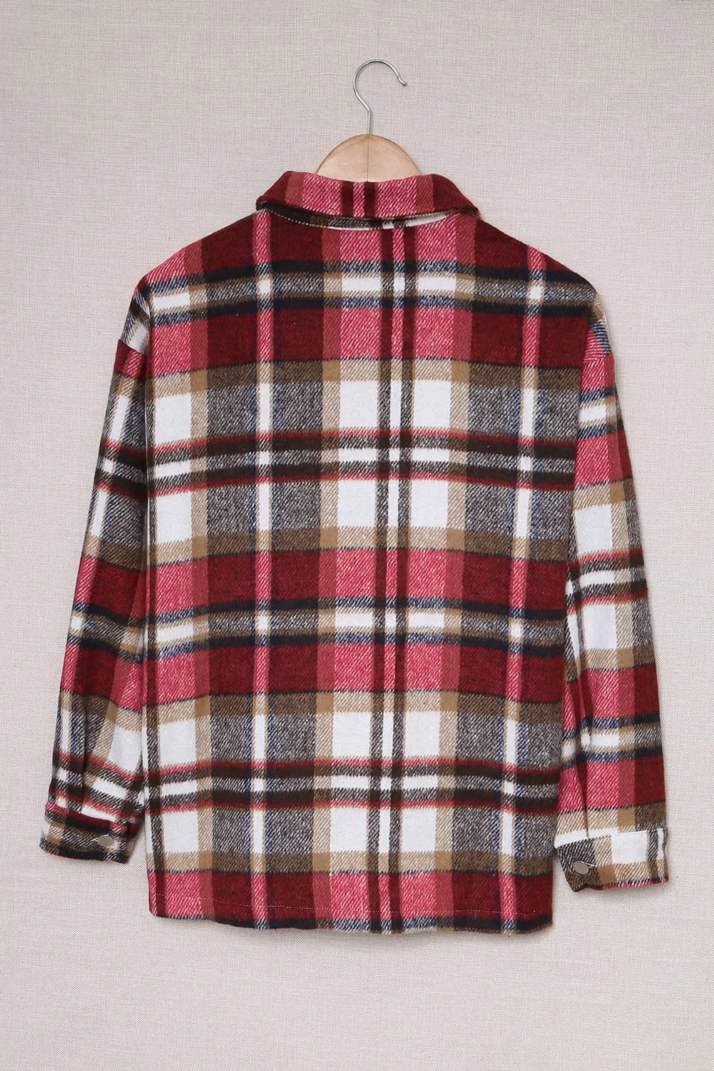 Multicolor Plaid Casual Button Up Flannel Shacket