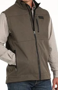 MWV1515020-Cinch Men's Soft Shell Vest- Brown