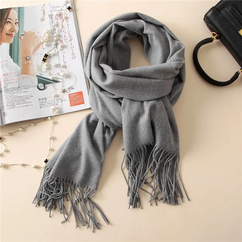 New 2021 Cashmere Scarf Winter Women Pashmina Shawls Warm Blanket Wraps Female Foulard Bandana Brand Thick Print Scarves