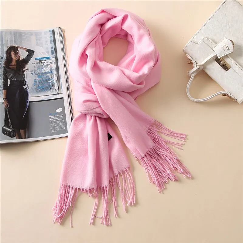 New 2021 Cashmere Scarf Winter Women Pashmina Shawls Warm Blanket Wraps Female Foulard Bandana Brand Thick Print Scarves