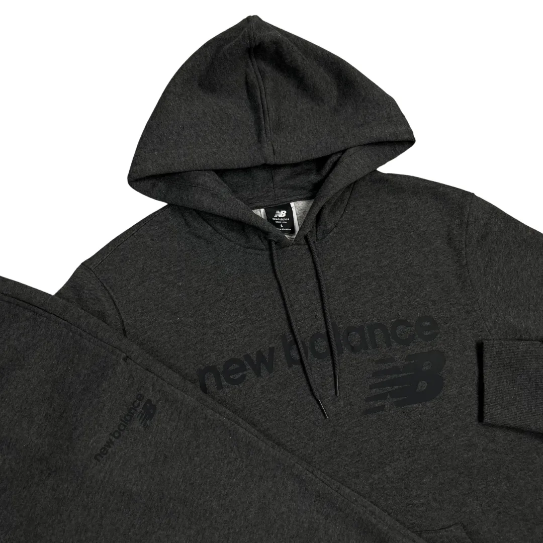 New Balance Logo Fleece Hoodie - Charcoal Grey