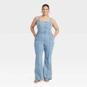 Open Box - Women's Denim Jumpsuit - Ava & Viv Light Wash 26