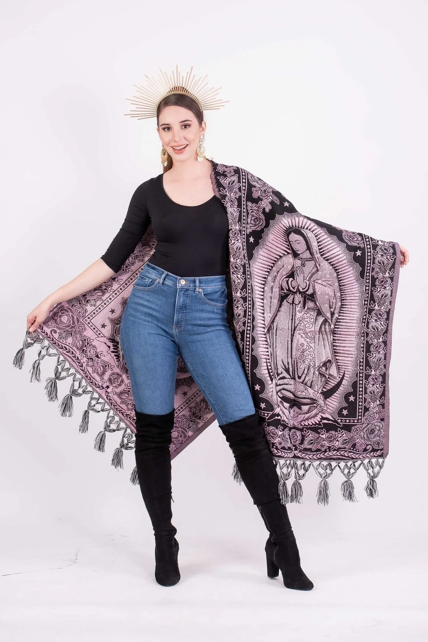 Our Lady of Guadalupe Baroque Shawl Purple/Pink