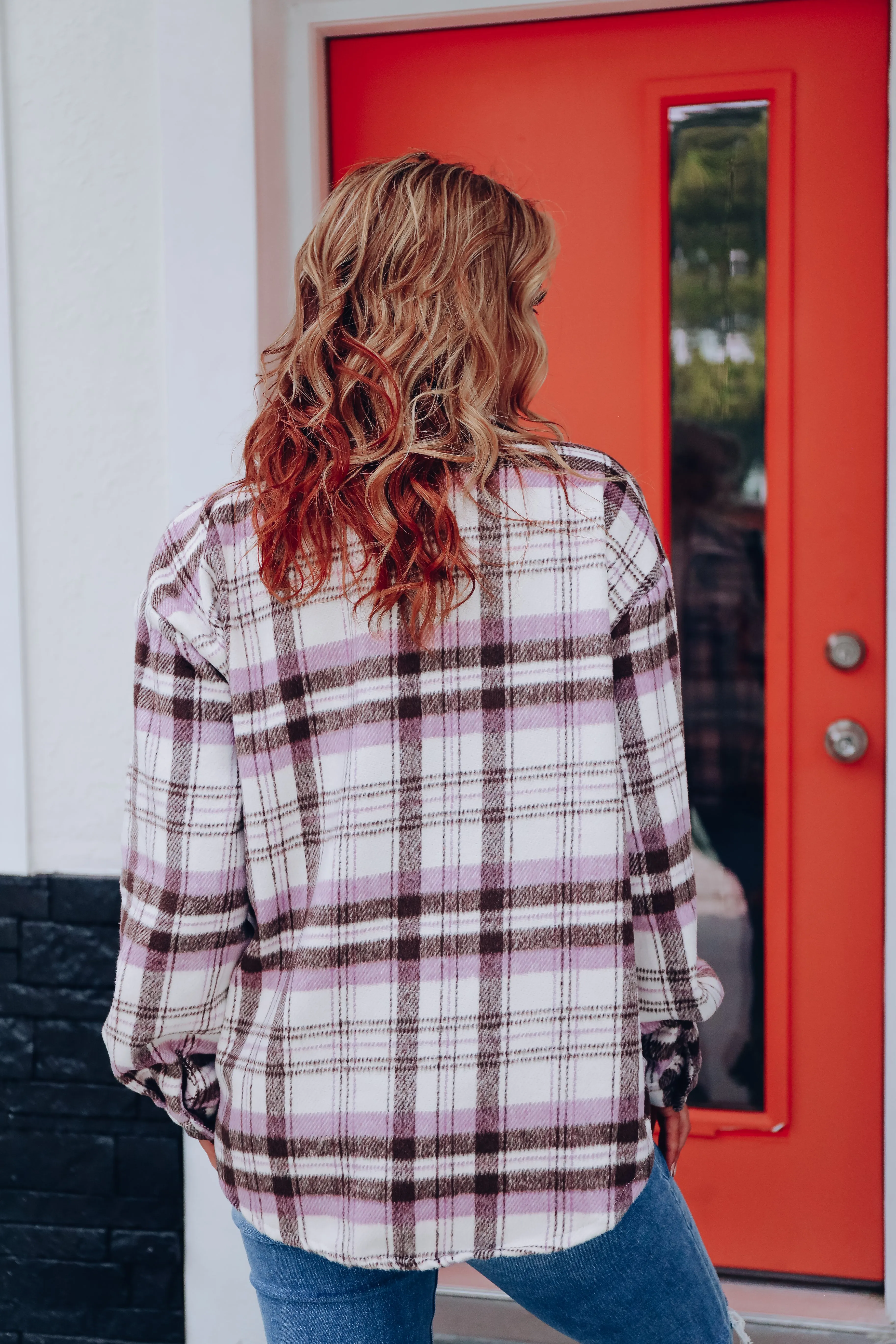 Parris Plaid Flannel Shacket - Purple