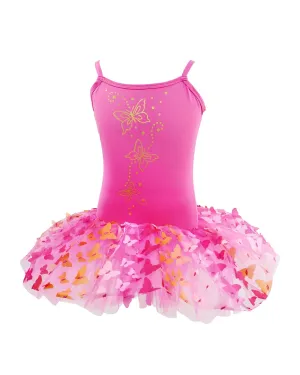 Pink Poppy Butterfly Hot Pink and Gold Multi Layered Tutu