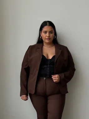 Plus Size One Button Blazer