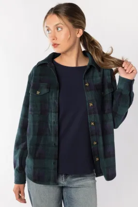 Polar Fleece shacket in Heritage Plaid