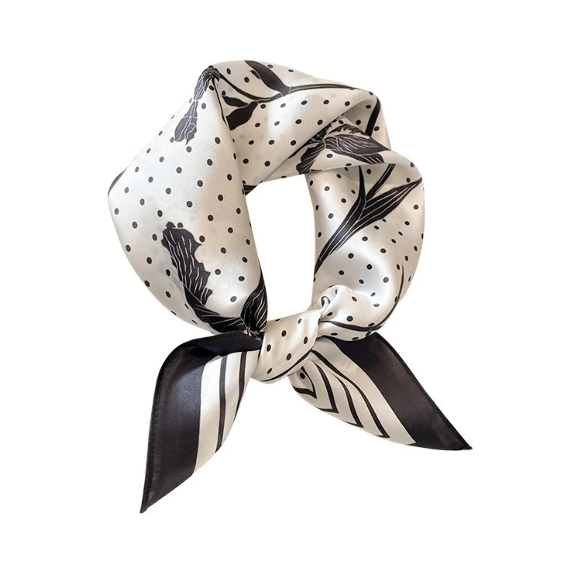 Pre Order:  Floral Contrast Print Silk Scarf