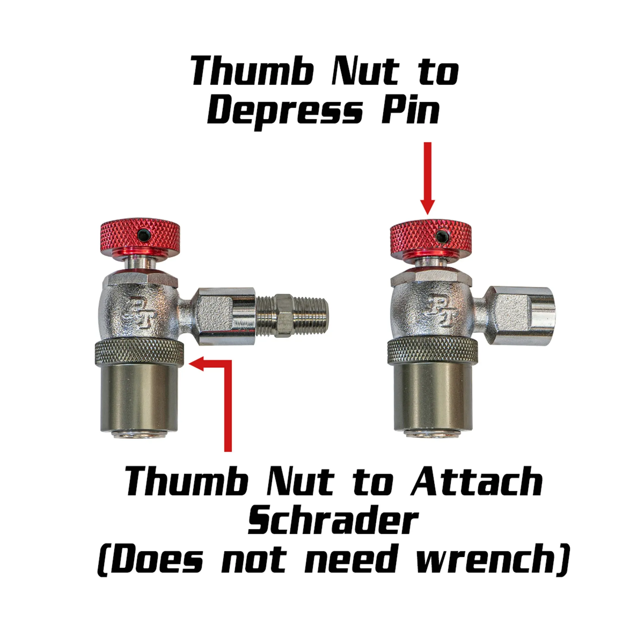 PT Shock Chuck™ Xtra Long - No Air Loss (NAL) Tire and Shock chuck - 1000 psi WP