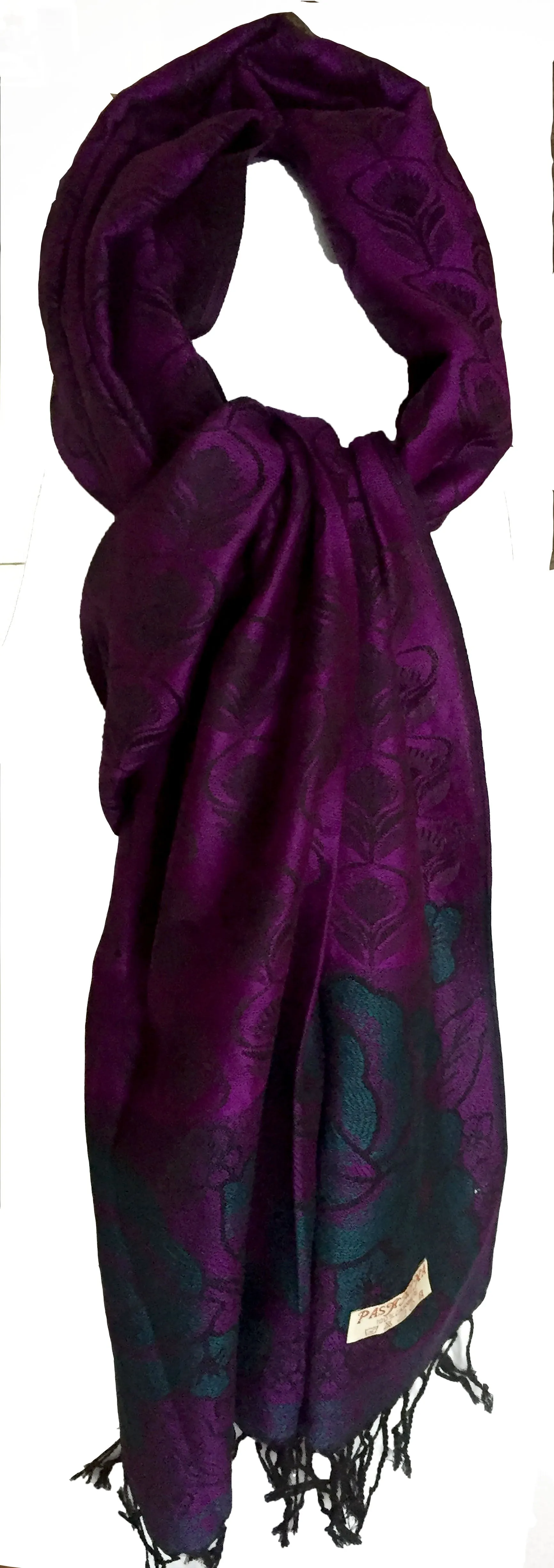 Purple Floral Pashmina Shawl: Timeless Elegance Cozy Comfort and Warmth FREE SHIPPING