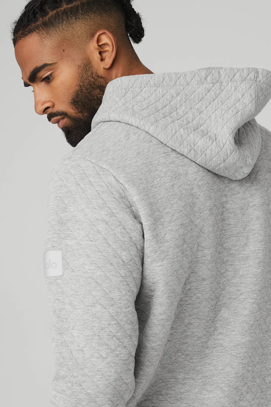 Quilted Stadium Hoodie - Athletic Heather Grey