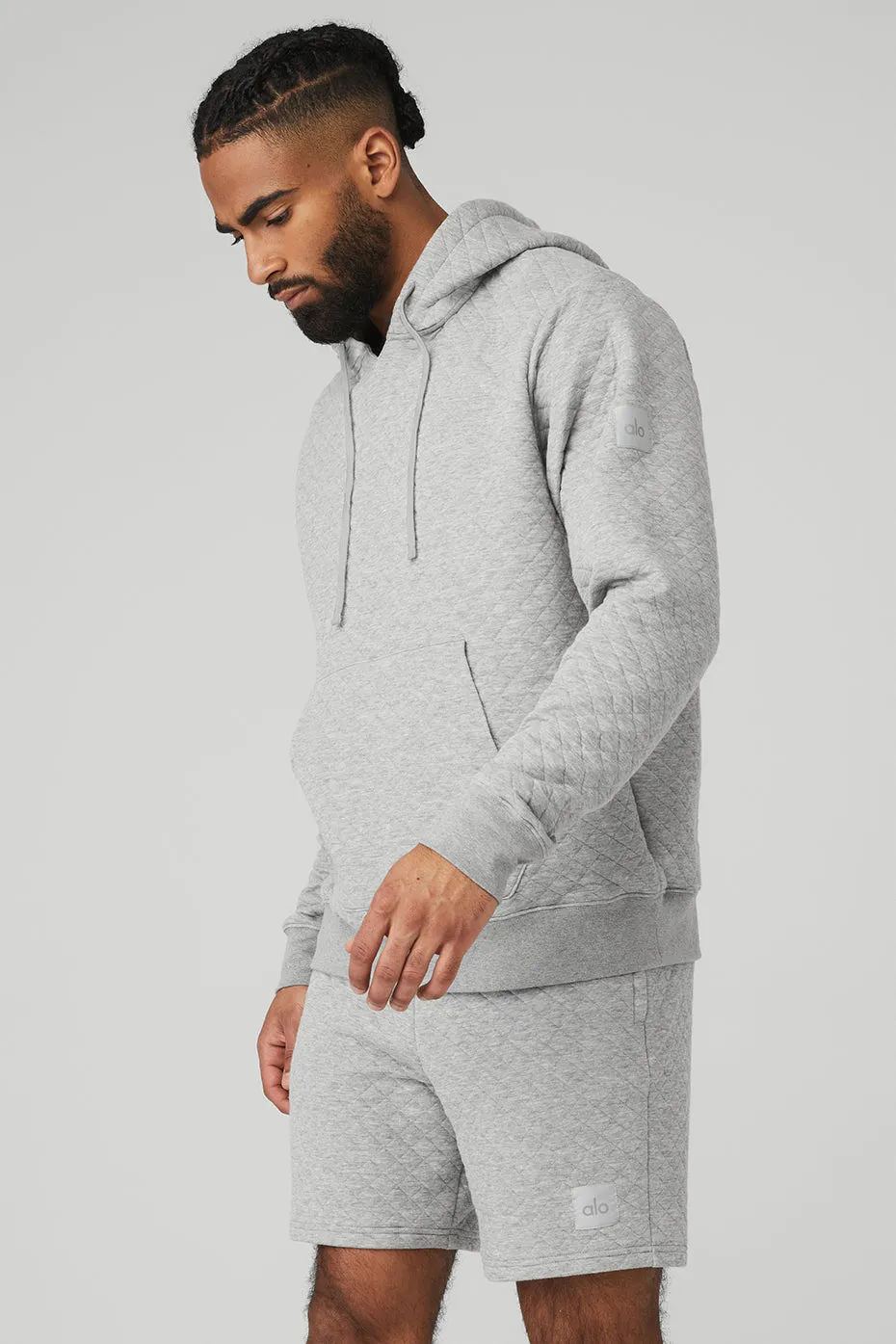 Quilted Stadium Hoodie - Athletic Heather Grey