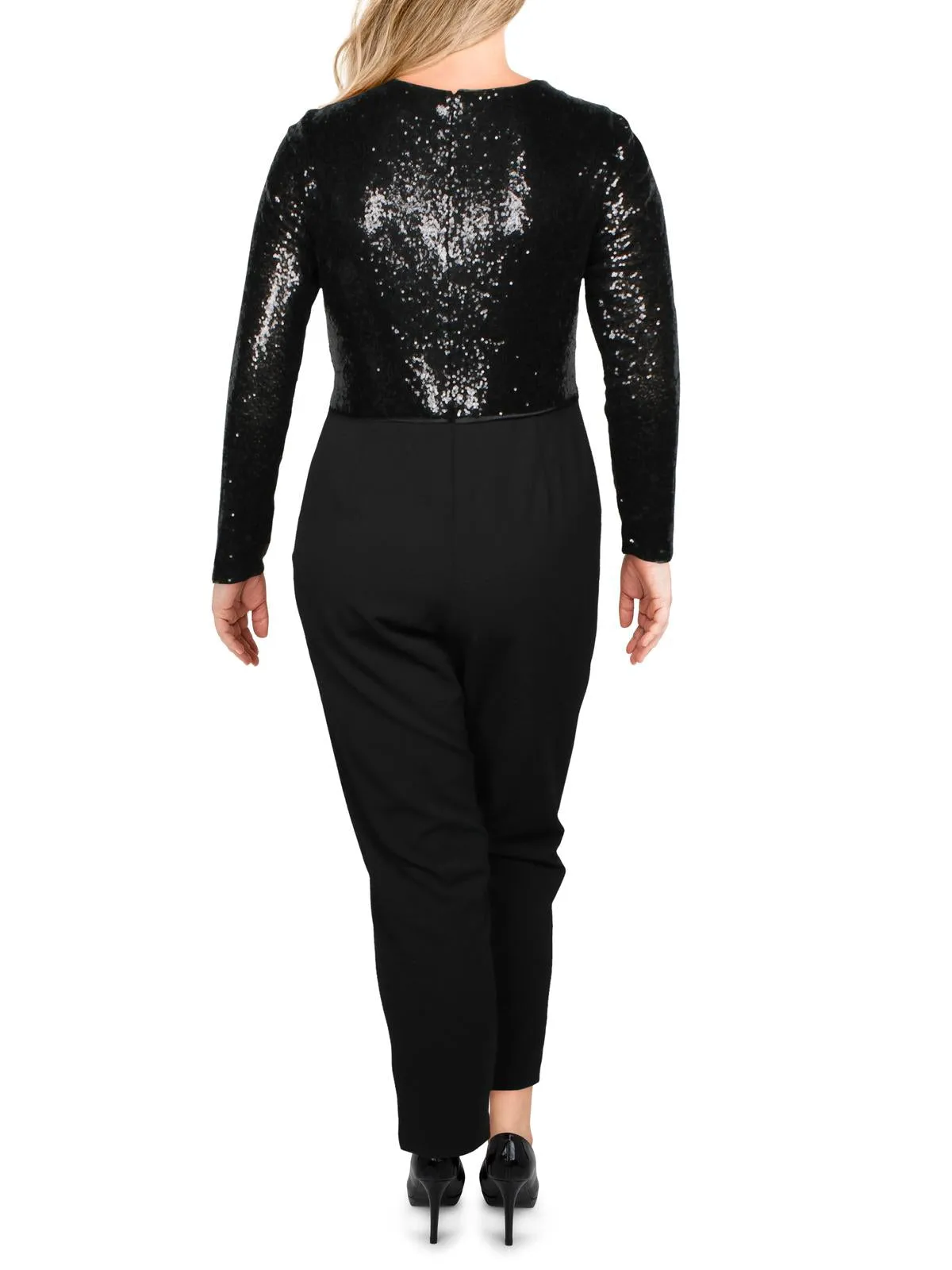 Ralph Lauren Women's Sequined Top Jumpsuit Black Size 14